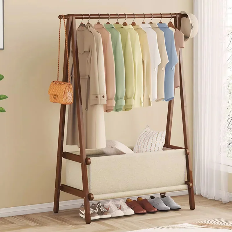 

/Wood Shelfs Clothes Rack Minimalist Floor Bedroom Stand Closets Clothing Rack Nordic Modern Arara De Roupa Home Furniture
