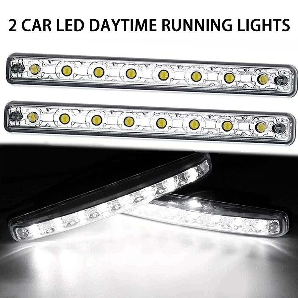 

2PCS Car Daytime Running Light 8 Super Bright LED Daylight DRL Fog Light 12V 8 LED Waterproof Super Bright Car Light Repalcement