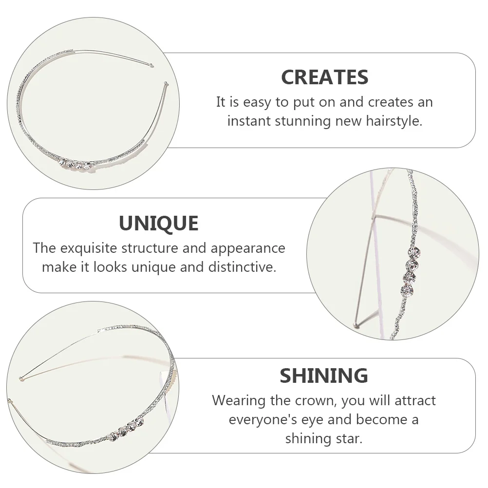 

1pc Alloy Rhinestone Hair Hoop Bridal Wedding Headdress Creative Hairband Party Accessory Women'S Daily Wear Gift For Girls
