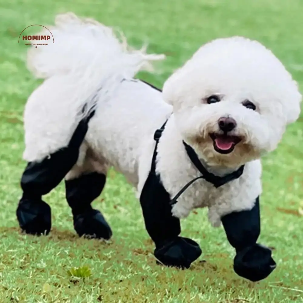 

Adjustable Reflective Dog Shoes All-Season Slip-Resistant Anti-Slip Dog Boots Rubber Sole Dog Paw Protector Poodle