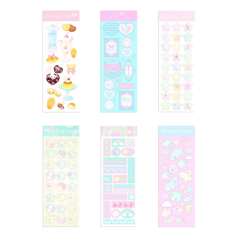 Kawaii Korean Hot Silver Foam Stickers Cute Bubble Deco Stickers for Guka Card Scrapbook Journal Decor
