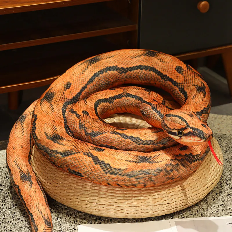Künstliches Python-Plüschtier, lange Schlange, gelb, orange, grün, Python-Plüschtier, dekorieren Sie das Haus, Urlaubsdekorationen – Detail 24