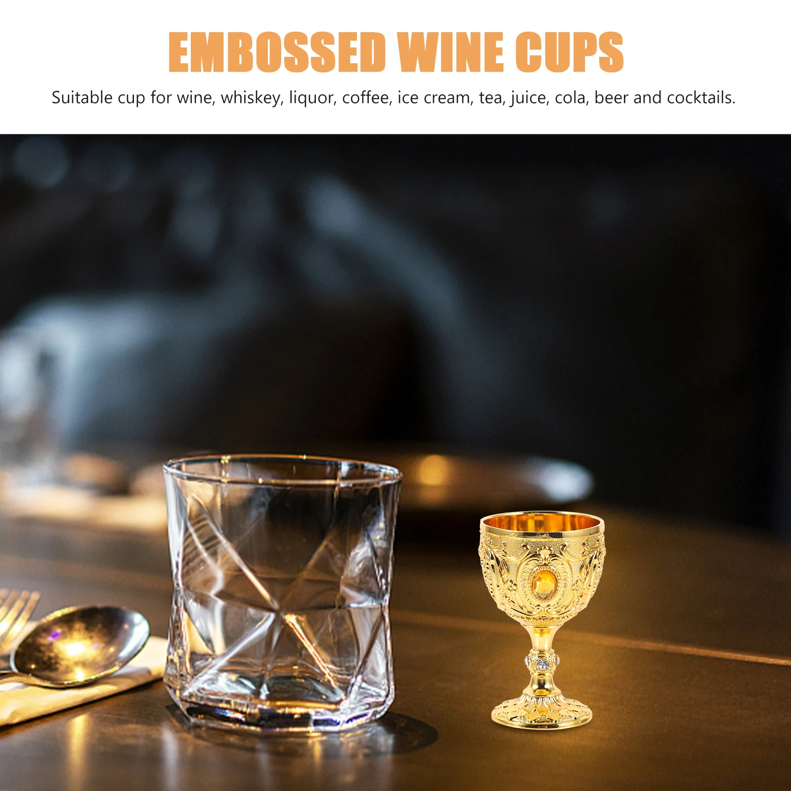 

Vintage European Style Small Metal Liquor Cup Reusable Retro Wine Cup for Home Camping Drink Accessories