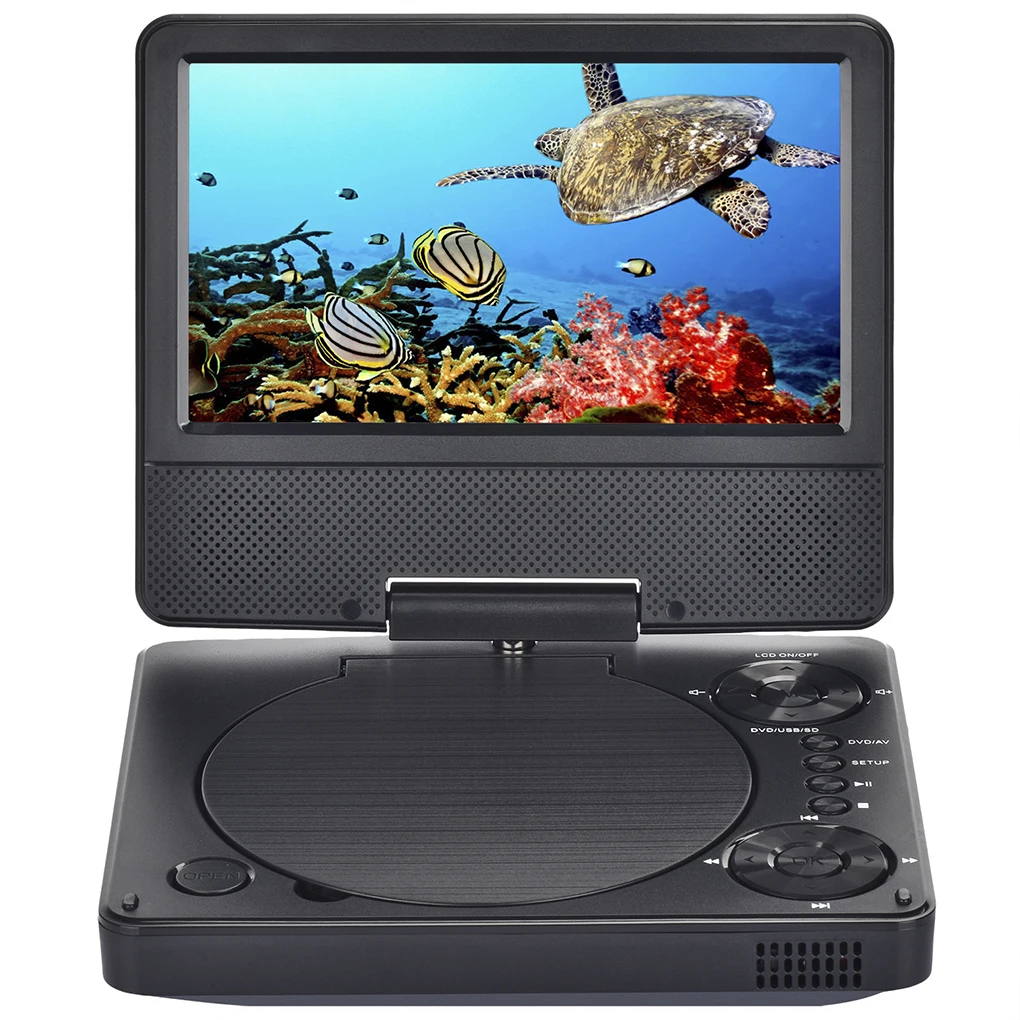 Portable Wireless Bluetooth Digital DVD Player Support for 180° Horizontal Full Format High Definition Mobile Video DVD Player