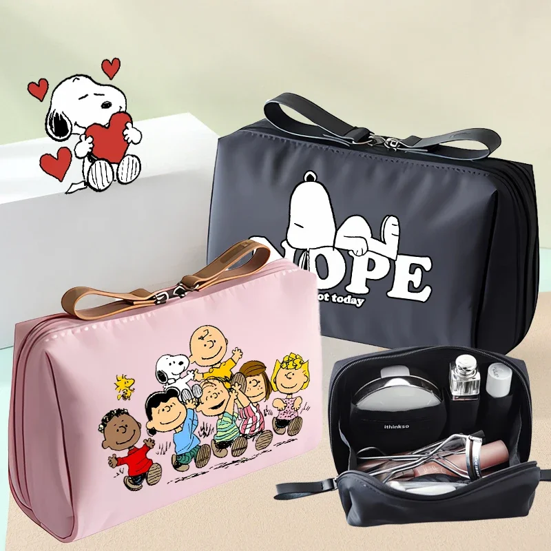 Snoopys Cosmetic Bag for Women Cartoon Storage Pouch Travel Portable Toiletry Bags Outdoor Makeup HandBag Pendant Fashion Gift