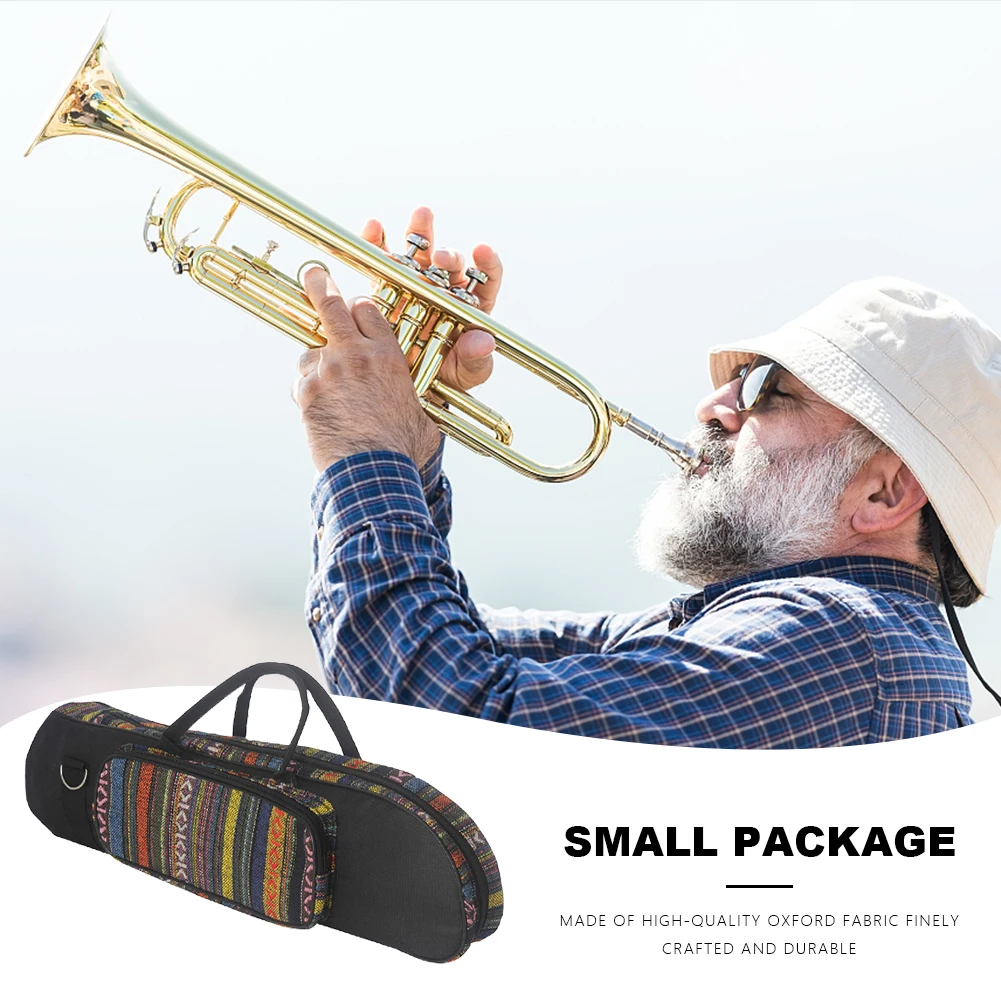 حقيبة البوق المحمولة حقيبة للتخزين نمط العرقية أكسفورد القماش مقاوم للماء مقاومة للاهتراء أدوات البوق الملحقات #2