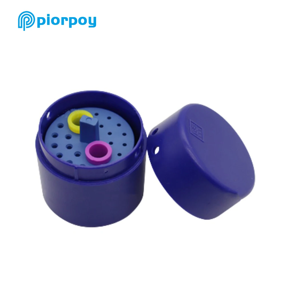 PIORPOY 26 Holes Dental Endo Files Holder Dentistry Tool Burs Organizers Gutta Percha Points Disinfection Box Sterilizer Case