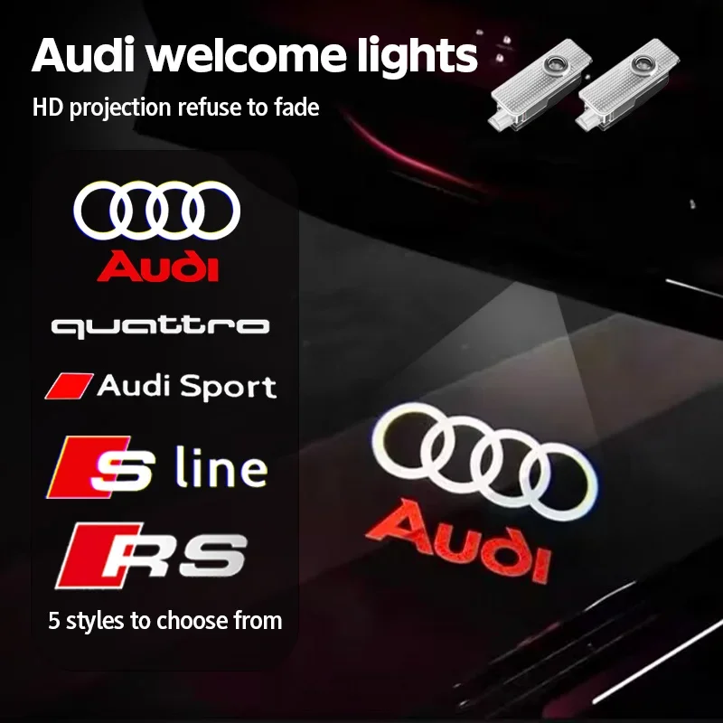 Car Door Wireless Welcome Light LED HD Projector Lamp Decoration For Audi Sline A1 A3 A4 B8 B7 A5 A6 C7 A7 A8 B9 B6 C6 Q2 Q3 Q5