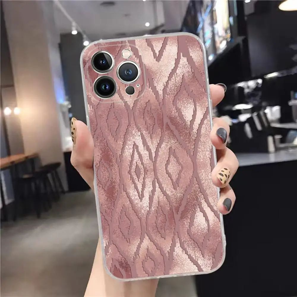 Beautiful Rose gold art Phone Case For iPhone 15 14 11 12 13 Mini Pro XS Max Cover 6 7 8 Plus X XR SE 2020 Funda Shell