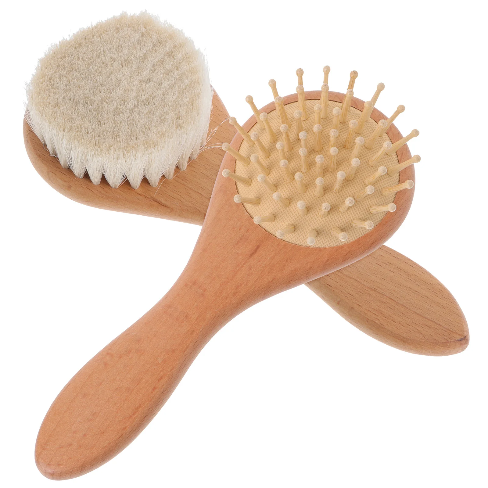 

2Pcs Baby Scalp Brush Soft Natural Wool Bristles Dual-Sided Design Portable Hair Washing Scrubber for Infant Bath Time Deep