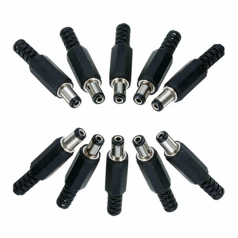 10 Pairs Of DC Power& Socket 10 Pairs 2.5mm X 5.5mm DC Male  Female Socket Panel Mount Connector DIY