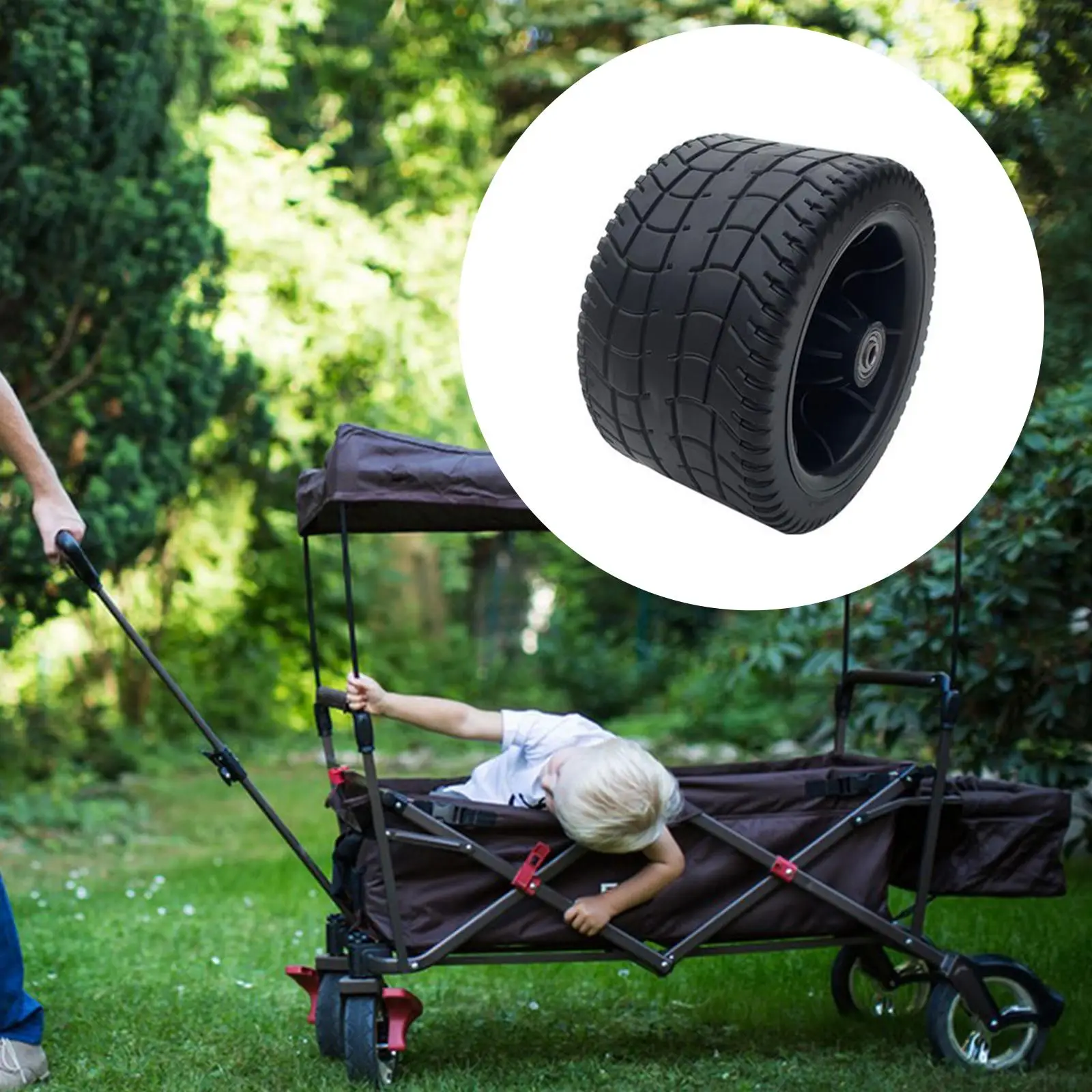 

10cm Width Replacement Utility Carts Wheel Caster Durable Black Diameter 6.3inch Attachment for Industrial Heavy Duty Sack Truck