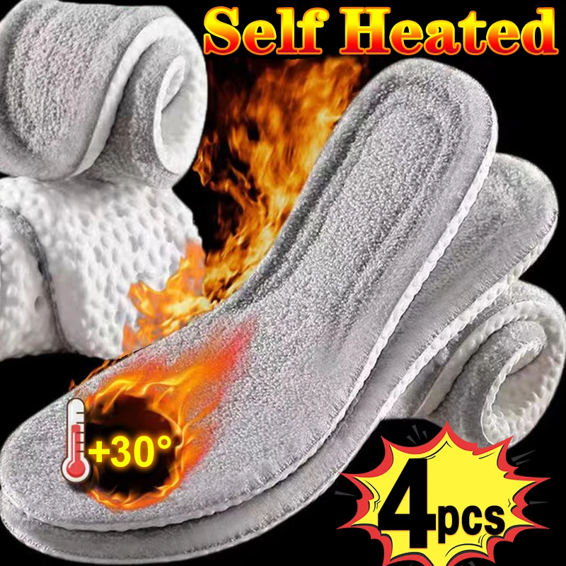 

Self Heating Insoles Thermostatic Thermal Insole Winter Warm Men Women Memory Foam Arch Support Thick Wool Shoe Pads Heated Pads