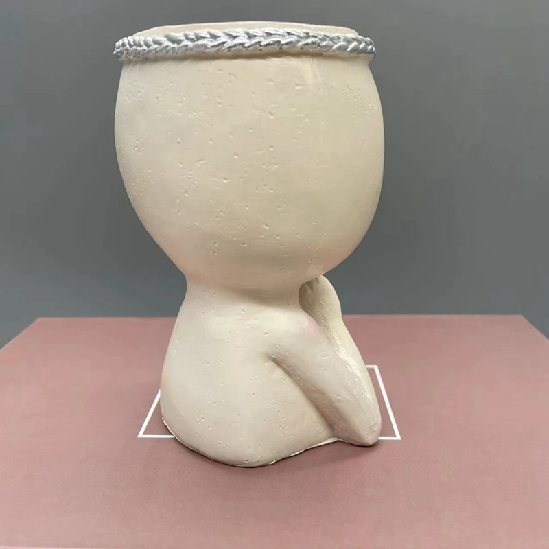 User inière de visage en résine mignonne, pots de plantes uniques, jardinière de visage, fleur succulente décorative