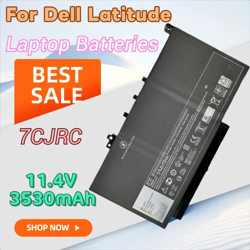

New 7CJRC Laptop Battery 21X15 F1KTM 11.4V 3530mAh for Dell Latitude E7270 E7470 12 E7470/E7270 Series