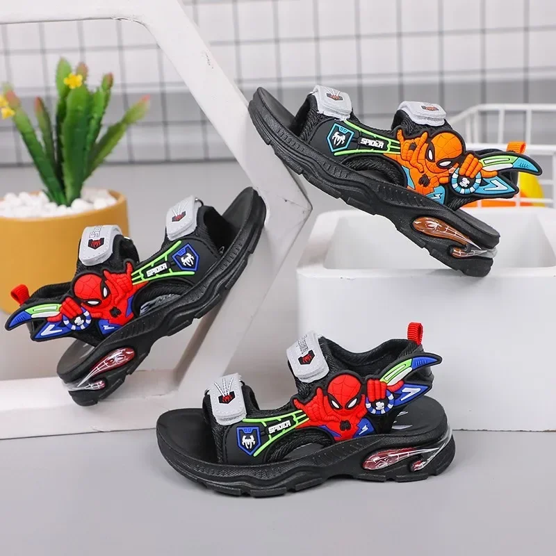 Disney Summer Baby Sandals For Kids Cartoon Spiderman Student Beach Shoes bambini ragazzi Toddler Kids pantofole antiscivolo