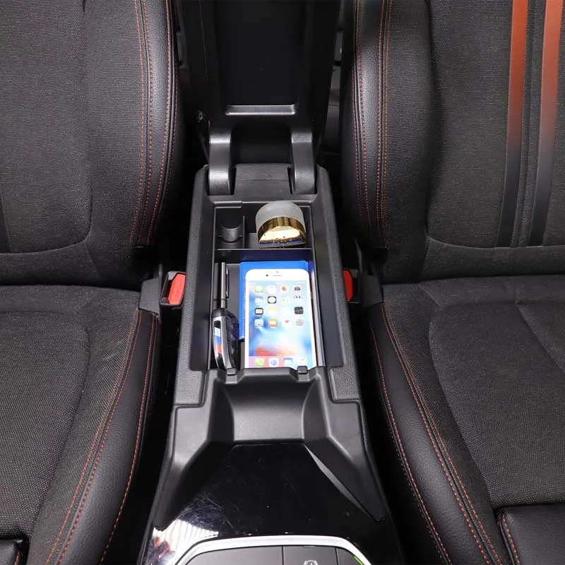 

For BMW 1 2 Series 2020-2024 F40 F44 ABS black car center console armrest box storage box mobile phone tray interior accessories