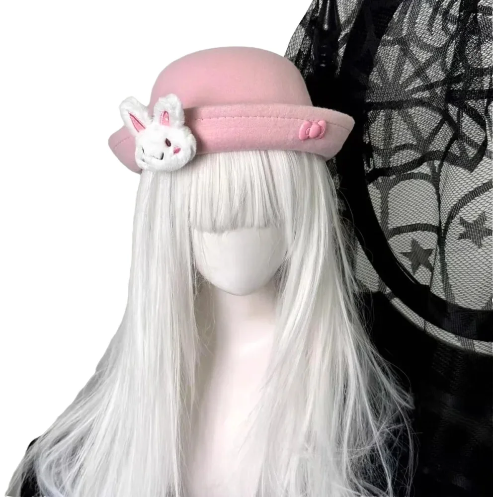 

Милая длинноухая маленькая кроличья шляпа в форме бантика с круглым верхом и полями, аксессуар для рыбацкой шляпы