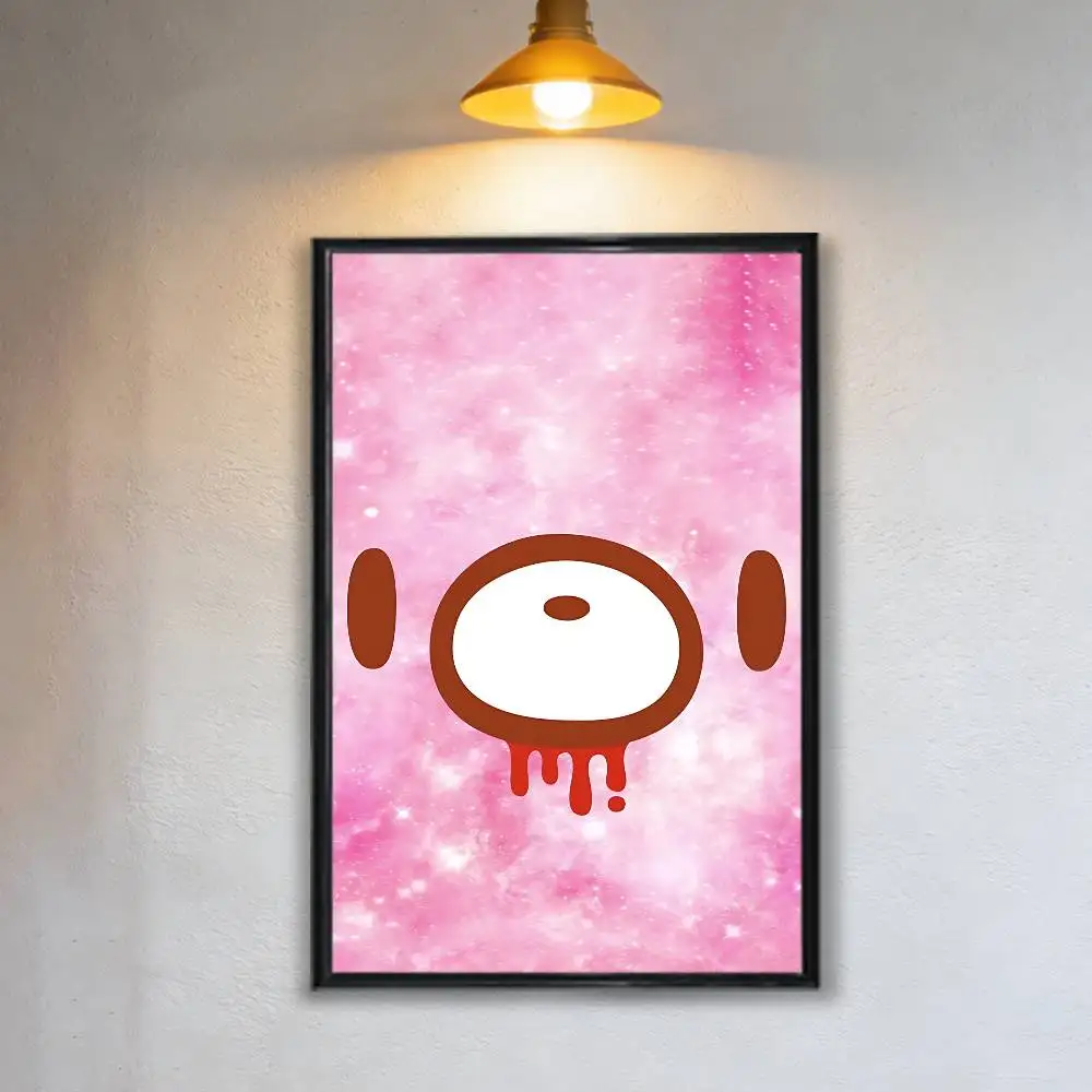 Fat and chubby Gloomy pink Bear Wall Art Anime Canvas Painting Poster For Living Room Decoration Picture Home Decor