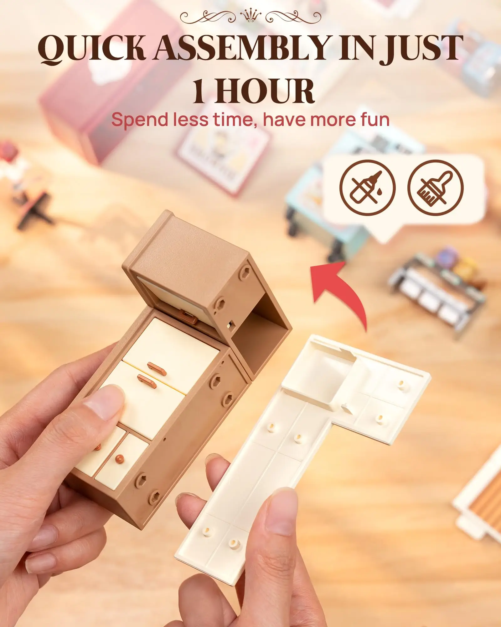 Пластиковые кукольные домики серии Robotime Rolife Super Creator для детей, магазин вкусового мороженого
