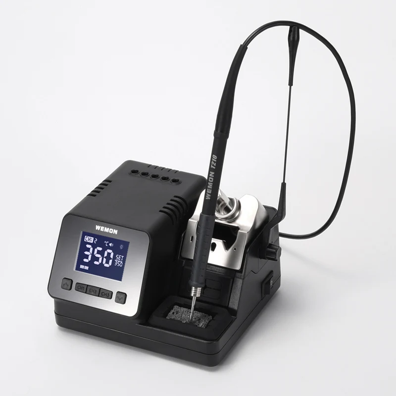 WEMON T210 estação de solda inteligente com display digital de alta potência e temperatura constante com 3 peças de pontas de ferro de solda C210