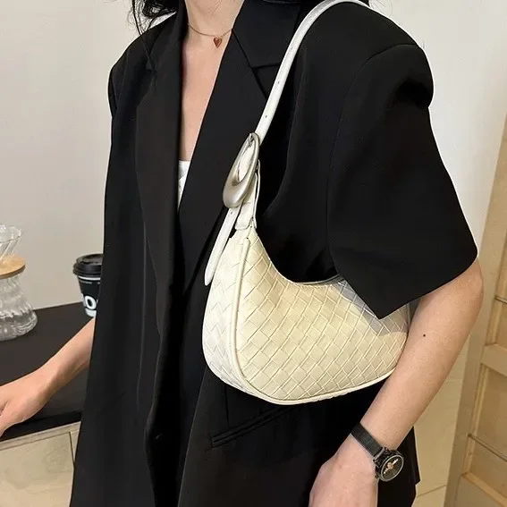 Модная женская вязаная сумка через плечо, новый корейский стиль, универсальная сумка через плечо, высококачественная сумка в стиле ретро для подмышек