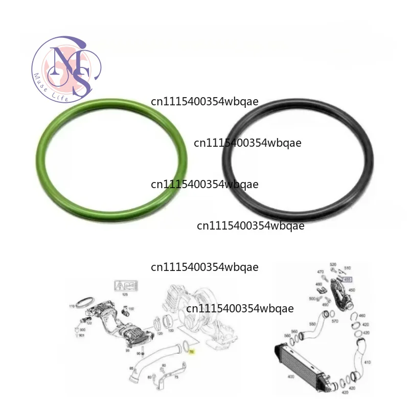 ZOCI-2pcs Engine Turbo Seal O Rings Green & Black For OM642 A0179973545 A0149976445 Auto Accessories