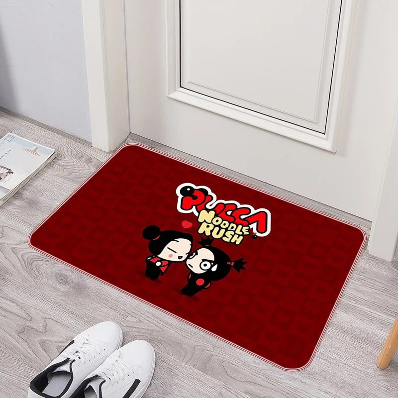 Pucca Kawaii Bedroom Mats Catoon Kitchen Carpet Welcome Mat Balcony Rugs Entrance Doormat Home Rug Bath Foot Carpets House Decor