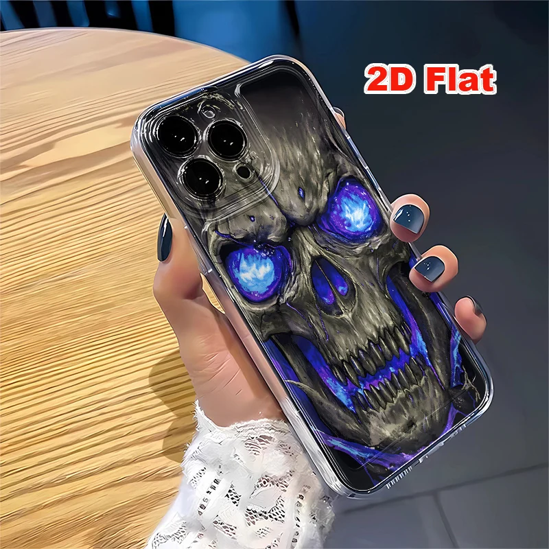 2D Flat Soft Silicone Phone Case For iPhone 17 Pro Max 16 18 Pro 13 11 15 14 Plus 12 17 16E 17Promax Shockproof Transparent Funda Cover