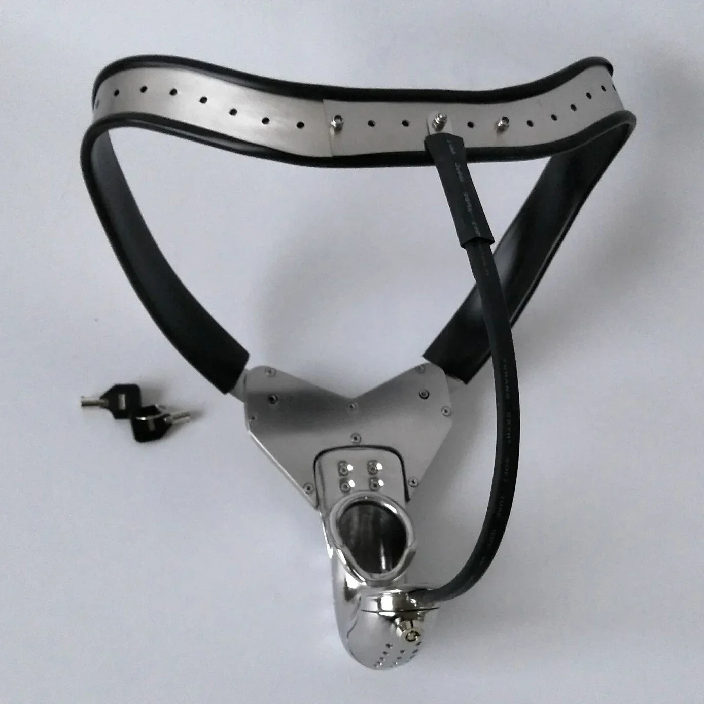 Stainless Steel Chastity Belt with Removable Anal Bead Plug Lockable Metal Enclosed Cage Penis Restraint Device Sex Toy for Men