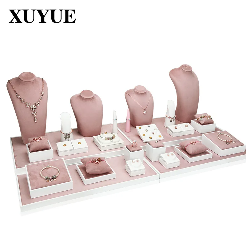 Jewelry Display Stand Shooting Stall Props Necklace Bracelet Display Table Pink Paint Jewelry Display Table