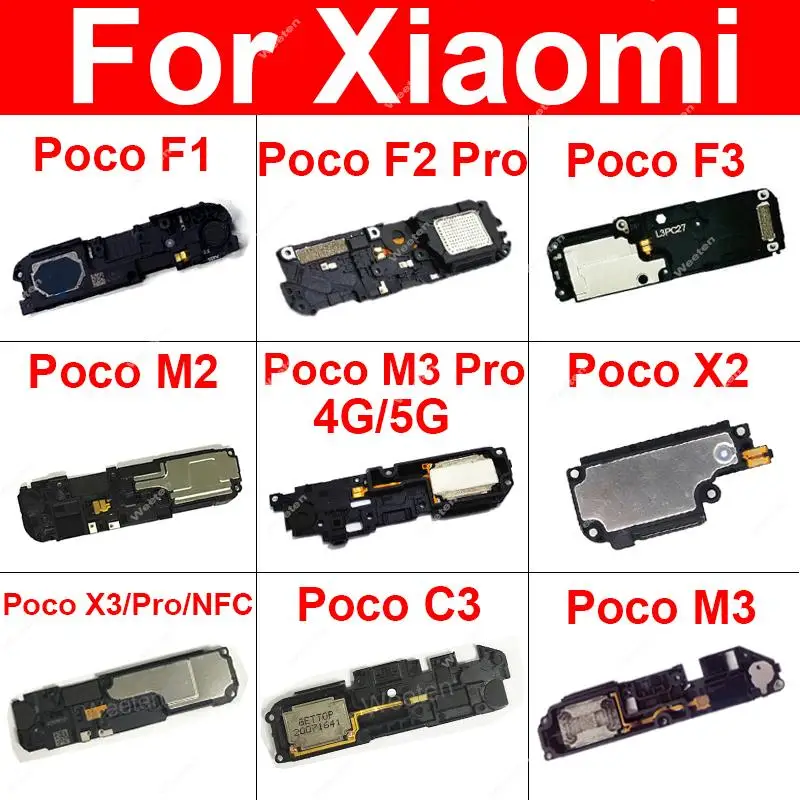 Rear Bottom Loudspeaker Buzzer Ringer Speaker Flex Cable For Xiaomi Pocophone Poco F1 F2 F3 X2 X3 NFC X4 GT M2 M3 M4 Pro 5G C3