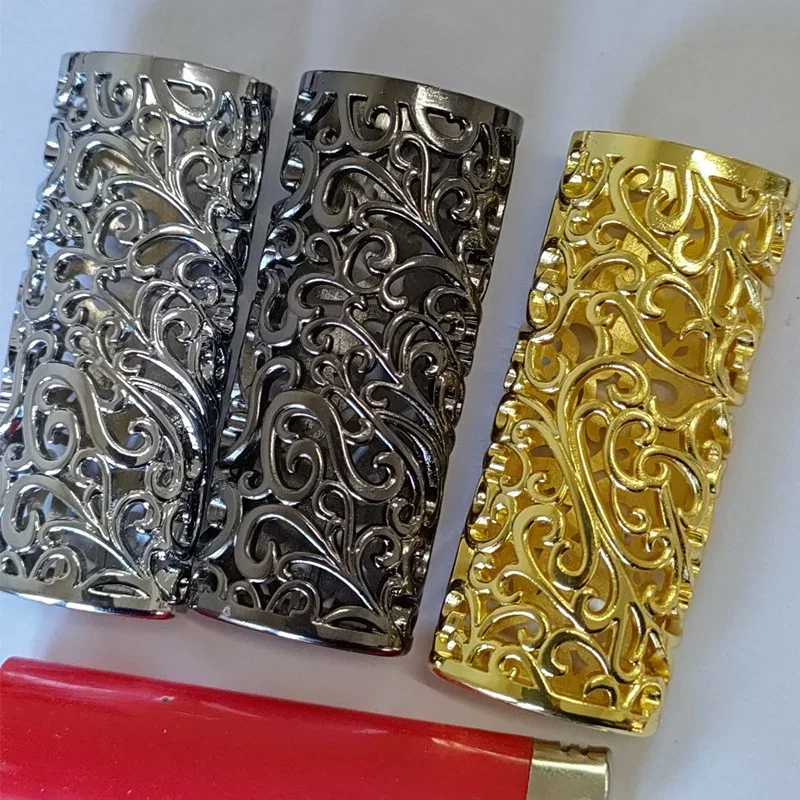 Retro Metal Lighter Case with Hollow Out Design, Sleeve Cover, Ideal Gift for Smokers and Collectors