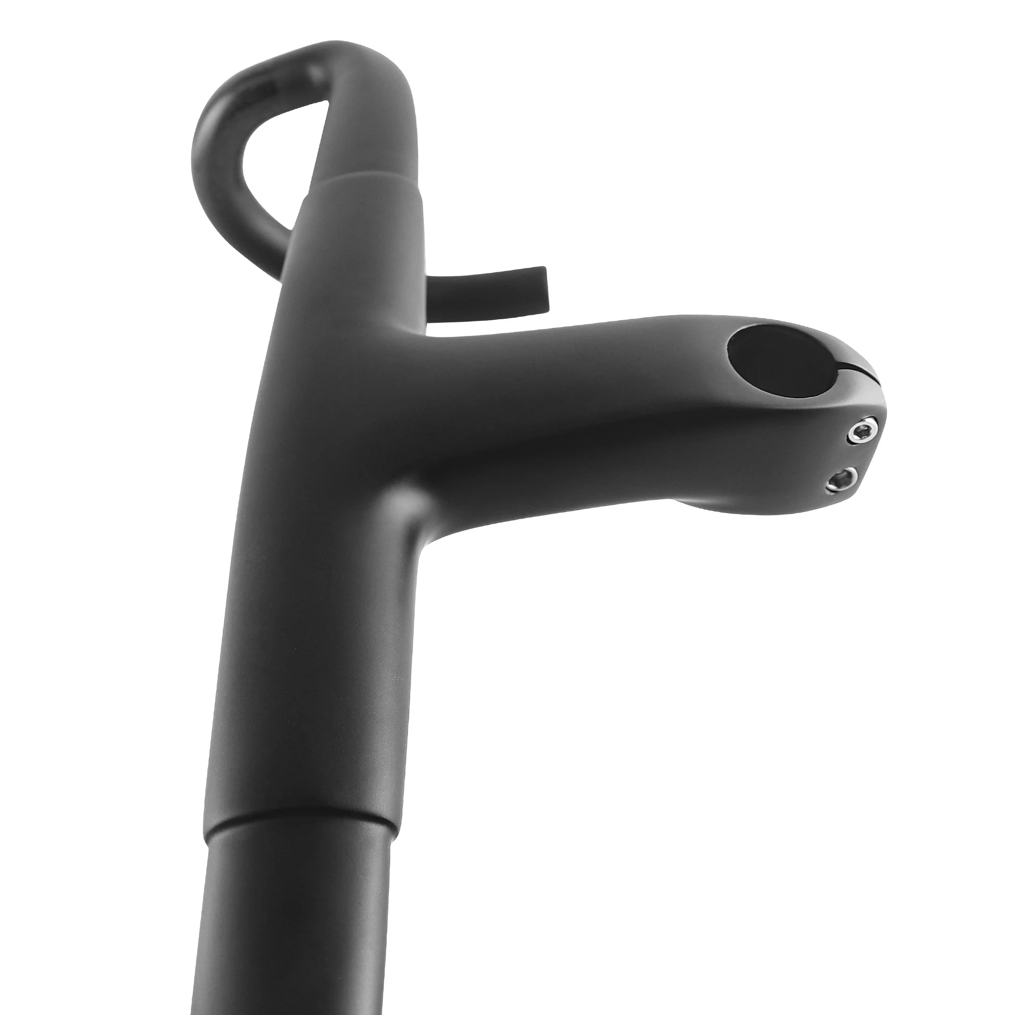 Matte all-carbon handlebars for road bicycles, one-piece curved handlebars, broken windmill handlebars - 17-degree inner routing - Image 3