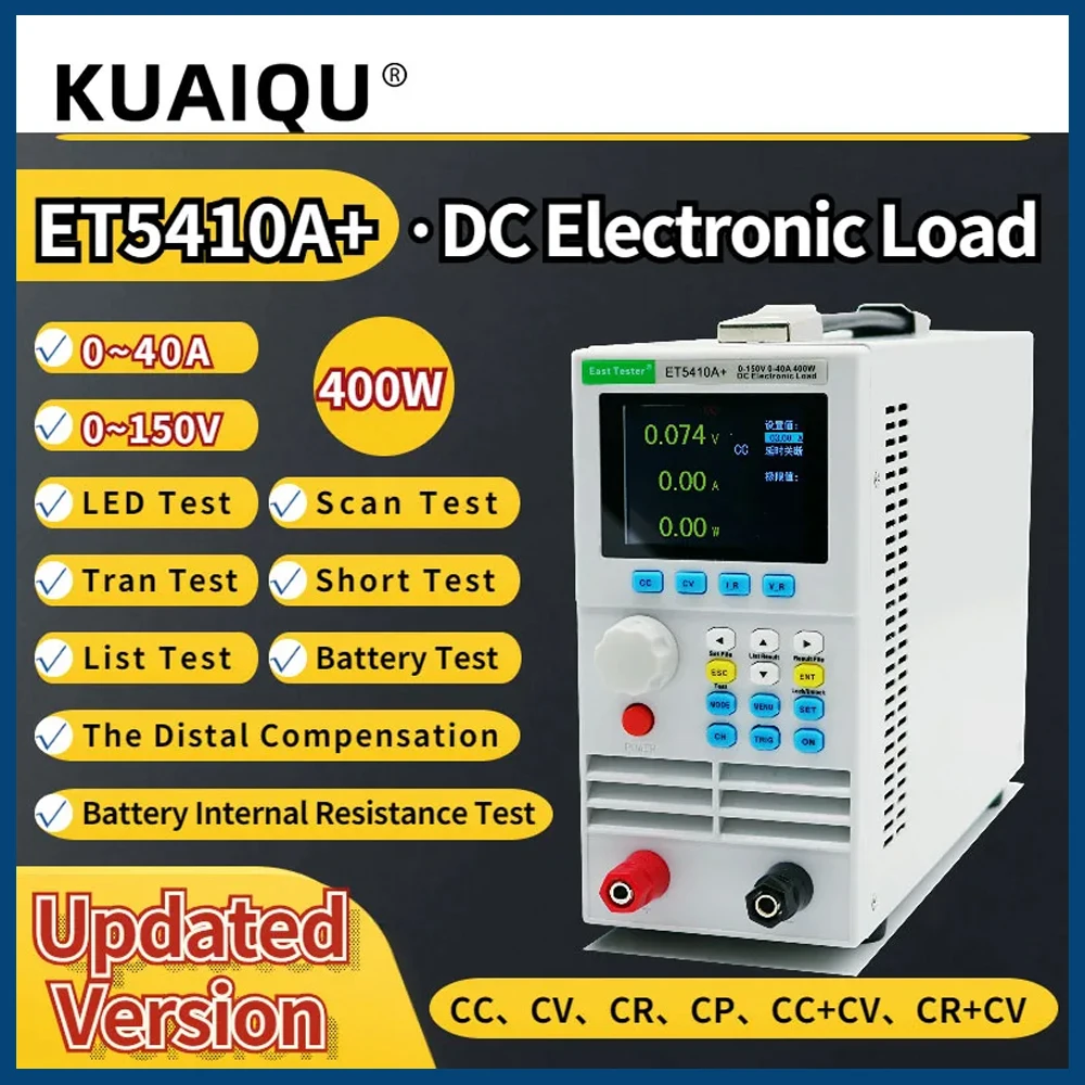 Zaktualizowany ET5410 programowalny cyfrowy DC elektroniczny tester obciążenia akumulatora miernik obciążenia Test pojemność akumulatora 150 V/500 W