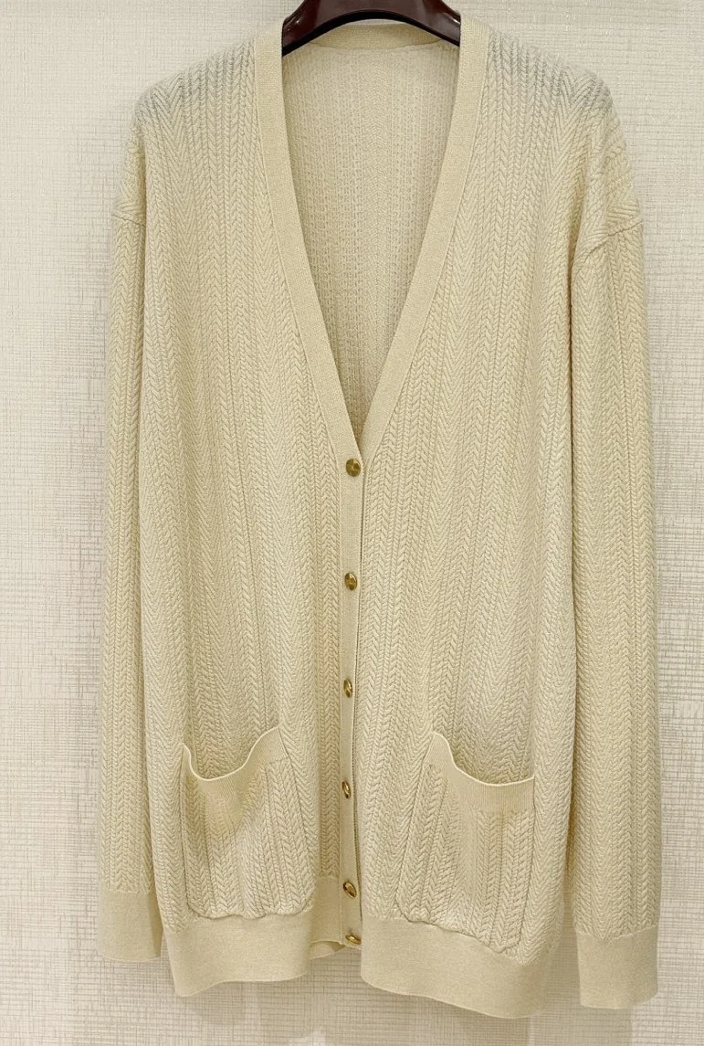 27ss knitted cashmere long sleeve brand designer cardigan clothing for women