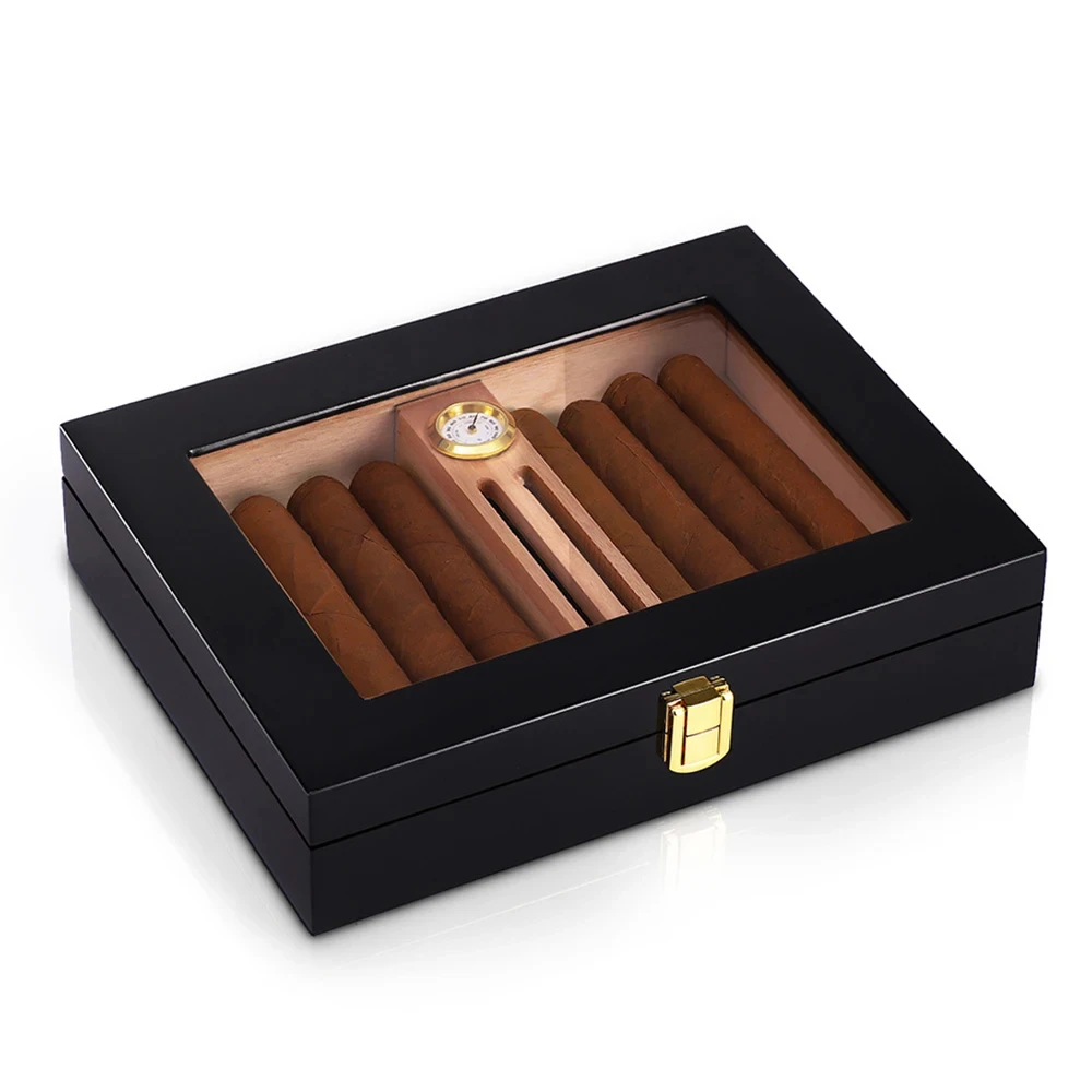 

Cigar Humidor Storage Box Cedar Moisturizing Constant Temperature Cigar Collection Box With Moisture Temperature Meter Organizer