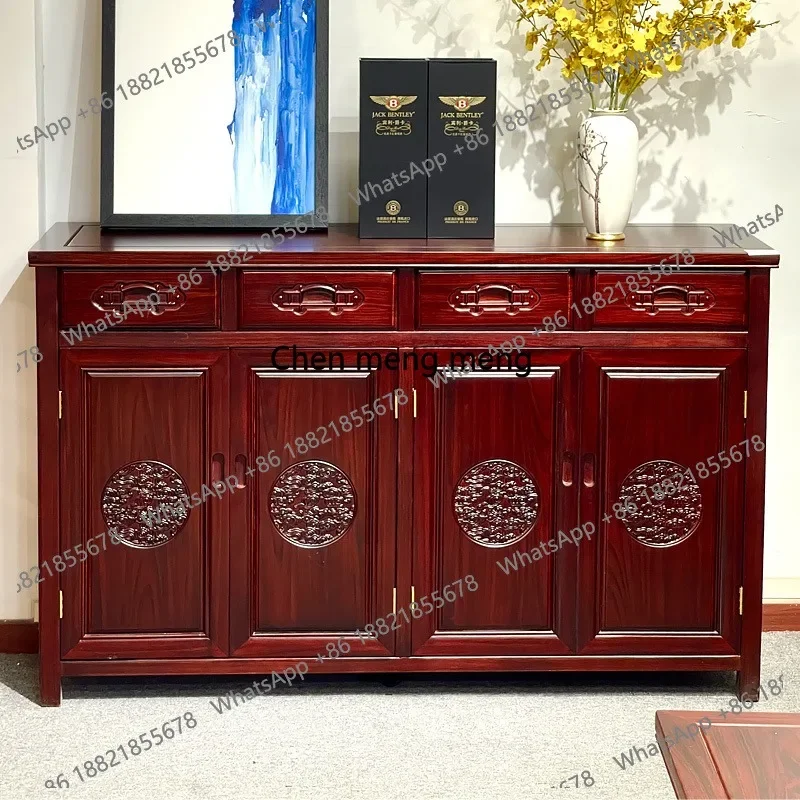 Side cabinet restaurant mahogany storage storage wall integrated cabinet movable tenon and mortise laminate