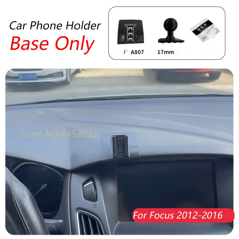 For Ford Focus 2012-2016 Car Phone Holder Special Fixed Bracket Base 17mm Not Blocking Air Outlet Interior Accessories