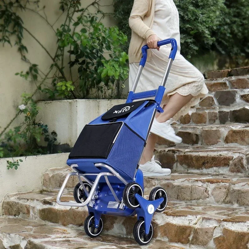 Domestic Folding Silent Outdoor Portable Shopping Cart Electric Stair Climbing Machine Storage Wheel Shopping Car Home Storage