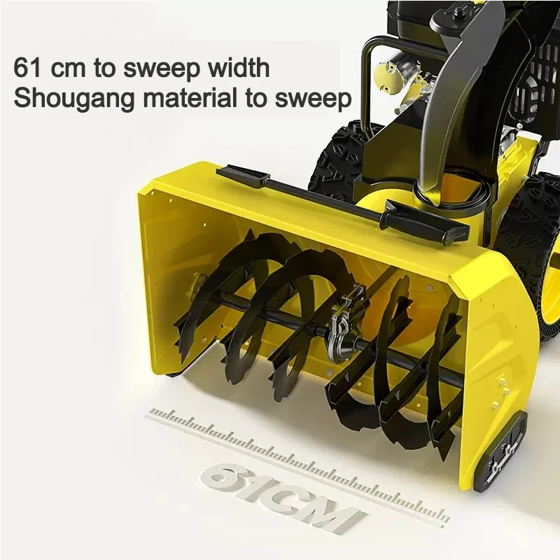 2 In 1 Multifunctional Hand Push Small Snow Blower Household Snowplow Equipment With 15 Inch NonSlip Tires For Park Factory Area