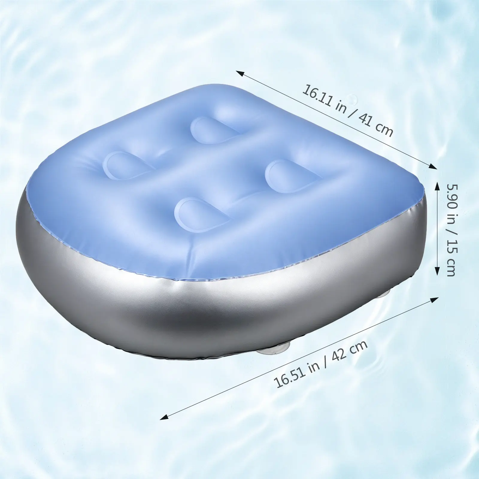 2Pcs Inflatable Bathtub Cushion Seat Cushion Suction Cups Spa Hot Tub Bath Booster Adjustable Portable Inflatable Hot Tub Seat
