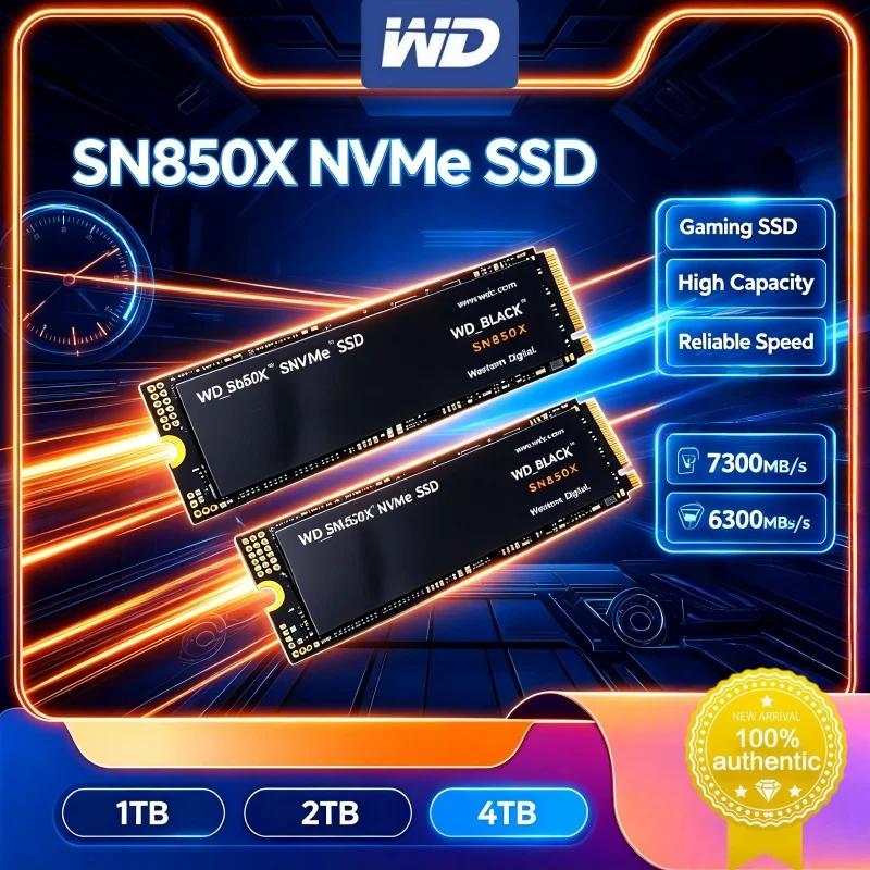 WD BLACK SN850X 4TB PCIe4.0 X4 NVMe M.2 Internal SSD High Performance Solid State Disk For Gaming PC Ultra Fast Read Write Speed