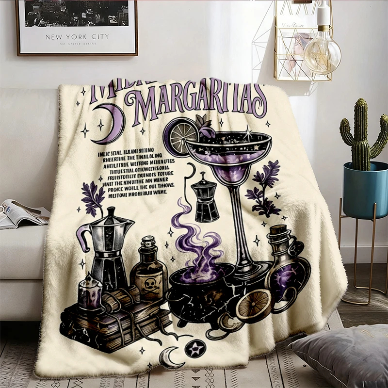  Midnight Margaritas Comfy Blanket, Salt Rosemary Lavender Love Flannel Blanket, Witchy Flannel Throw, Mar