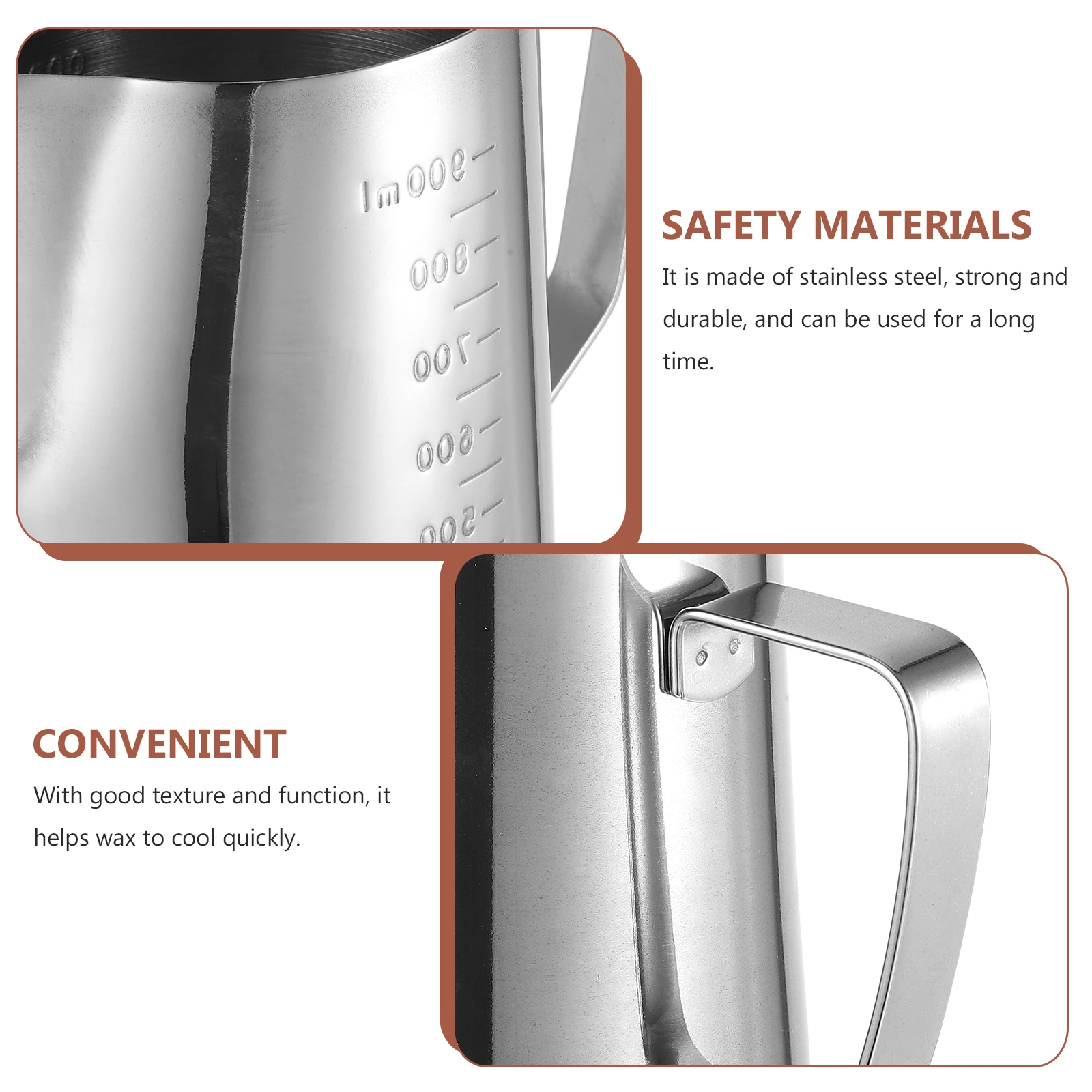 

1pc Stainless Steel Wax Melting Cup Large Pouring Pot For Diy Scented Making Melt Pot With Plastic Handle