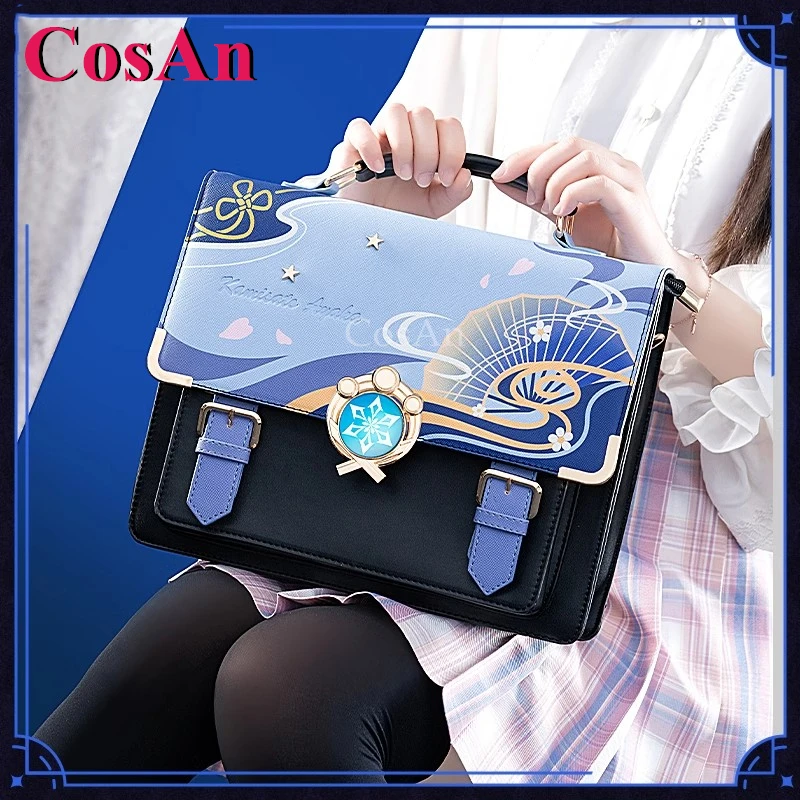 CosAn jeu Genshin Impact Kamisato Ayaka Cosplay thème Impression Pack Preppy banlieue sac à dos sac de messager mode Itabag