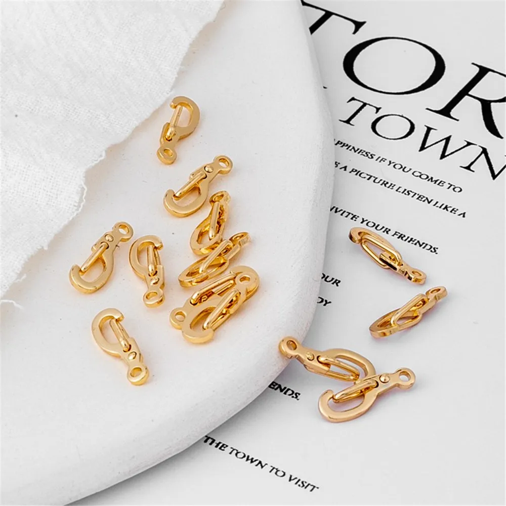 14K Gold-Color Accessories, Question Mark Buckle, DIY Accessories, Key Spring Buckle 5*13mm Bracelet Necklace Connection Buckle