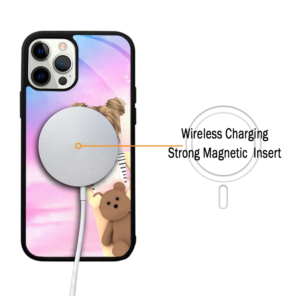 Cute Game R-Robloxes Phone Case For IPhone 11 12 13 14 15 Plus Pro Max Mirror Acrylic Cover For Magsafe Wireless Charging