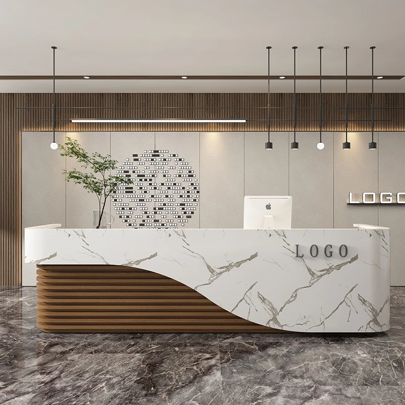 

Стойка регистрации компании в скандинавском стиле, стойка регистрации отеля, простой современный салон красоты, медицинский клуб, коммерческий барный стол, магазин, кассовый аппарат