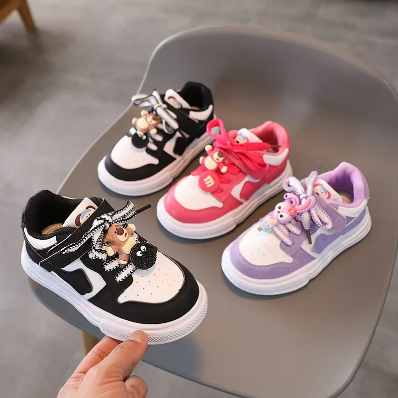 Disney Sneakers per bambini ragazzi moda scarpe sportive antiscivolo ragazze Cute Bear scarpe Outdoor scarpe Casual per bambini taglia 23-30